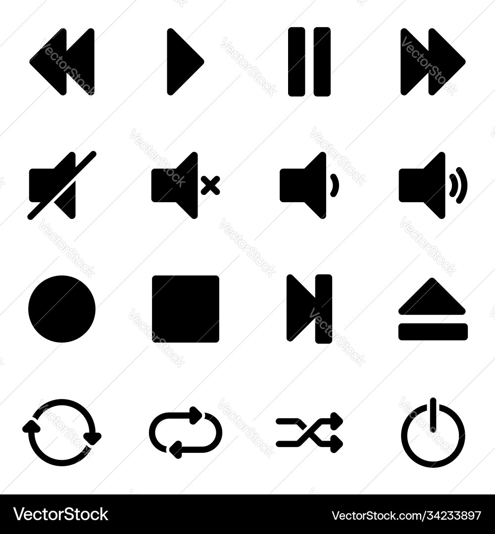 Set simple icons on a theme media player Set simple icons on a theme media player vector image
