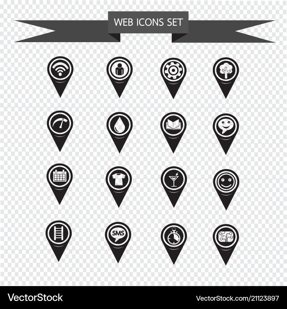 Set von Kartenzeiger-Symbolen für die Website Set von Kartenzeiger-Symbolen für die Website vektorbild