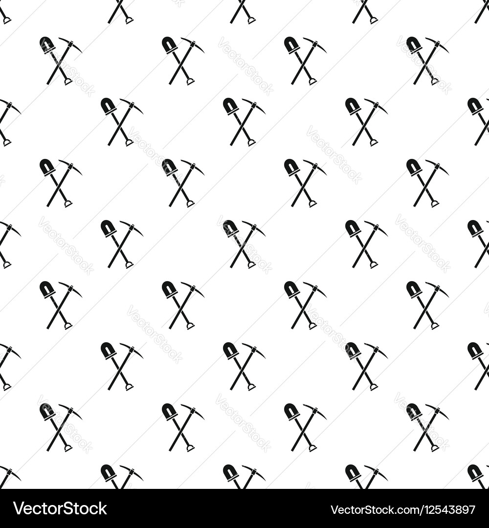 Shovel and pickaxe pattern simple style Vector Image