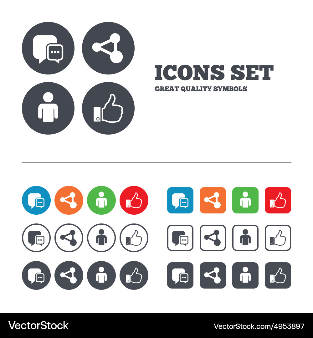 Social Media Kommunikation Icons Vektorbild