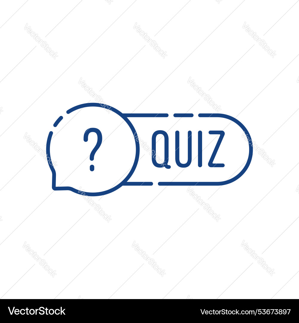 Thin line speech bubble with simple quiz text Thin line speech bubble with simple quiz text vector image
