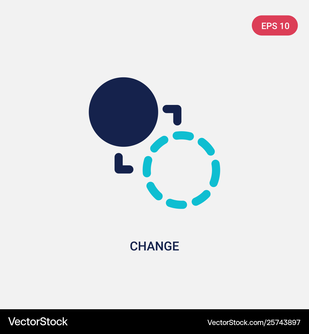 Two color change icon from geometry concept Two color change icon from geometry concept vector image