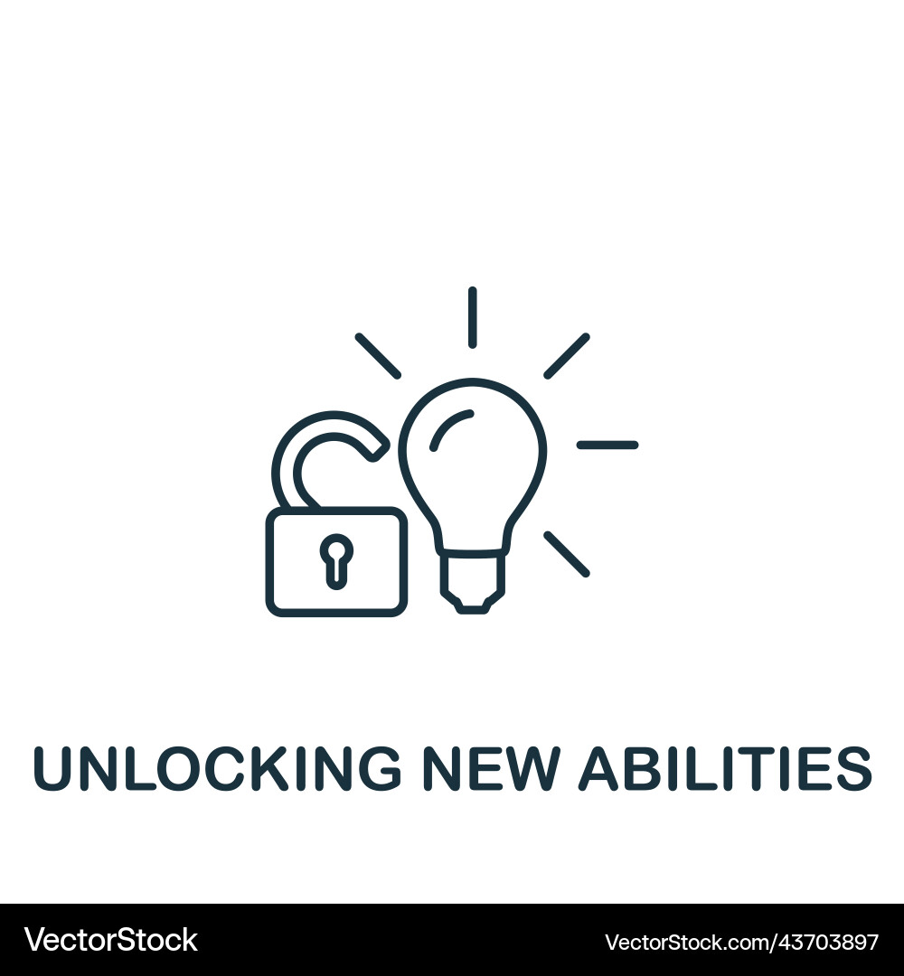 Unlocking new abilities icon line simple Vector Image