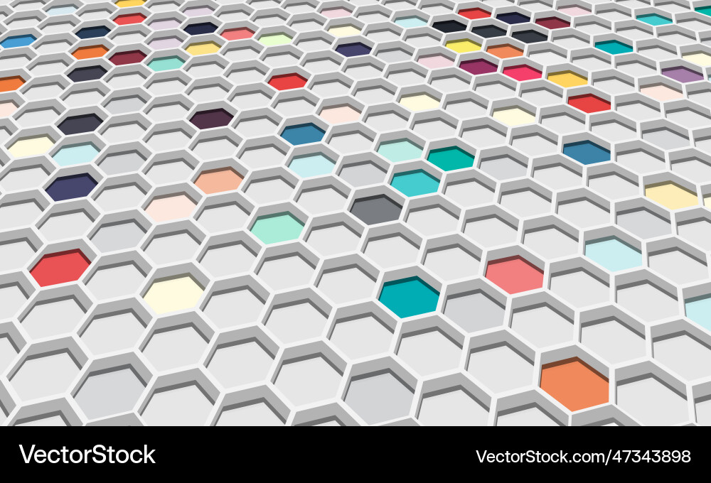 3d abstract colorful hexagonal with shadow 3d abstract colorful hexagonal with shadow vector image