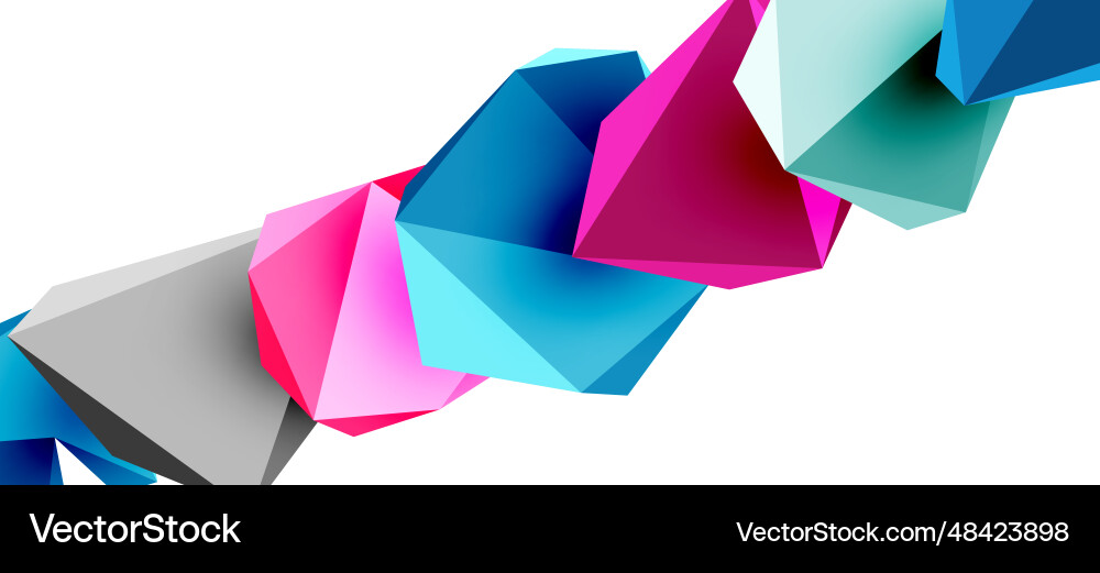 3d low poly triangle design elements Vector Image