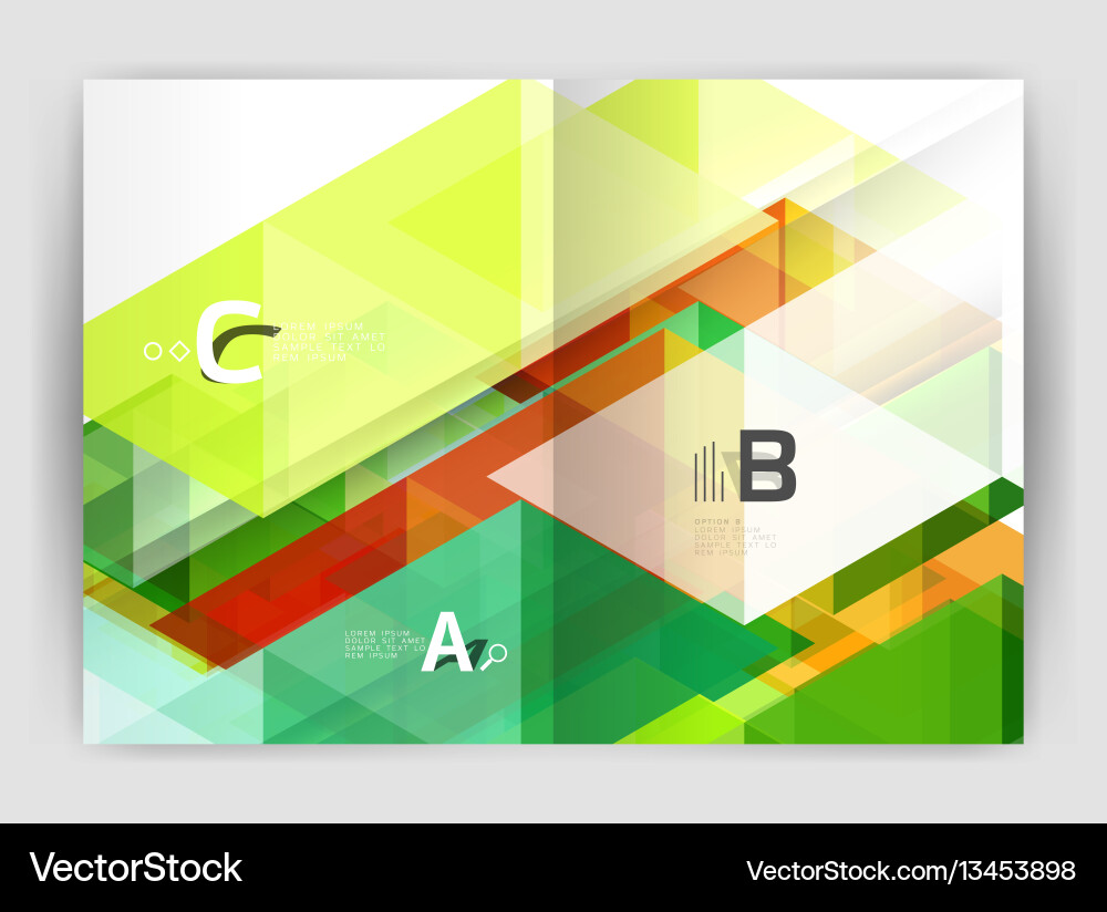 Abstract background with color triangles annual Vector Image