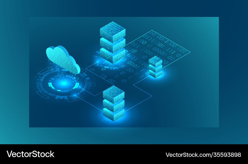 Big Data Cloud Processing Vector Image