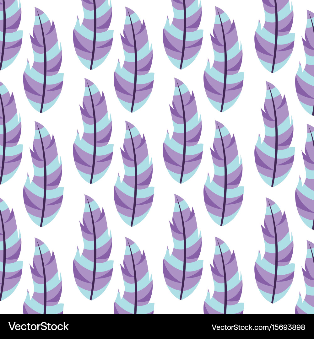 Boho style pattern with decorative feathers Vector Image