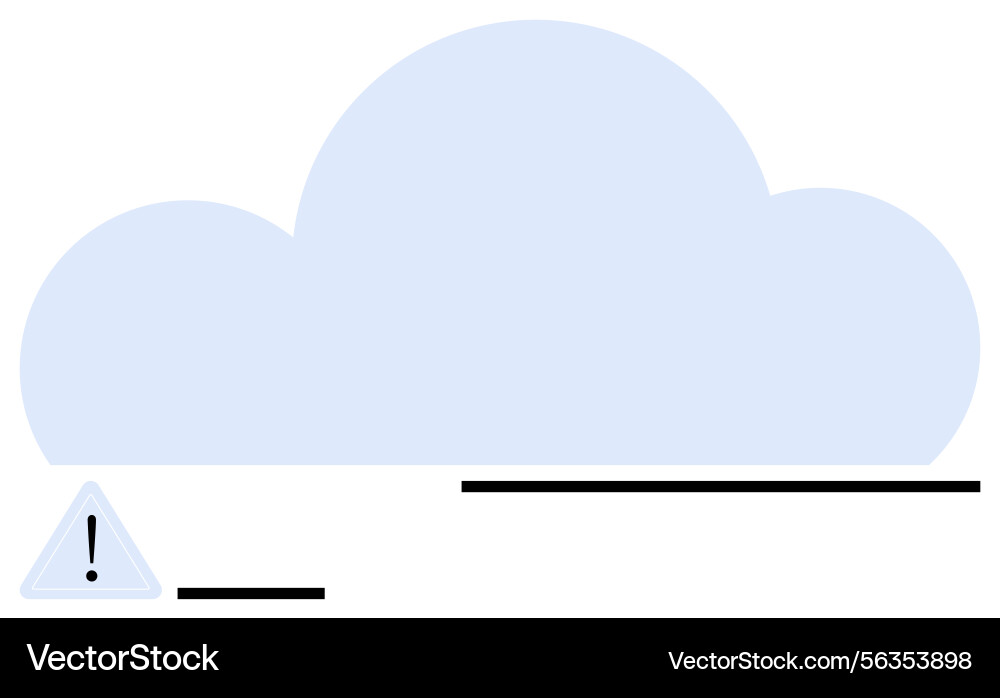 Cloud storage error warning with alert triangle Cloud storage error warning with alert triangle vector image