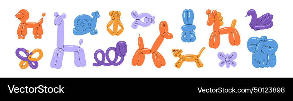 Different animals balloons set inflatable toys Vector Image