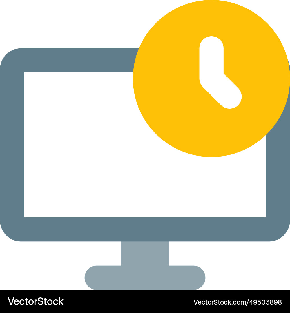 Displaying the current time and date information vector image
