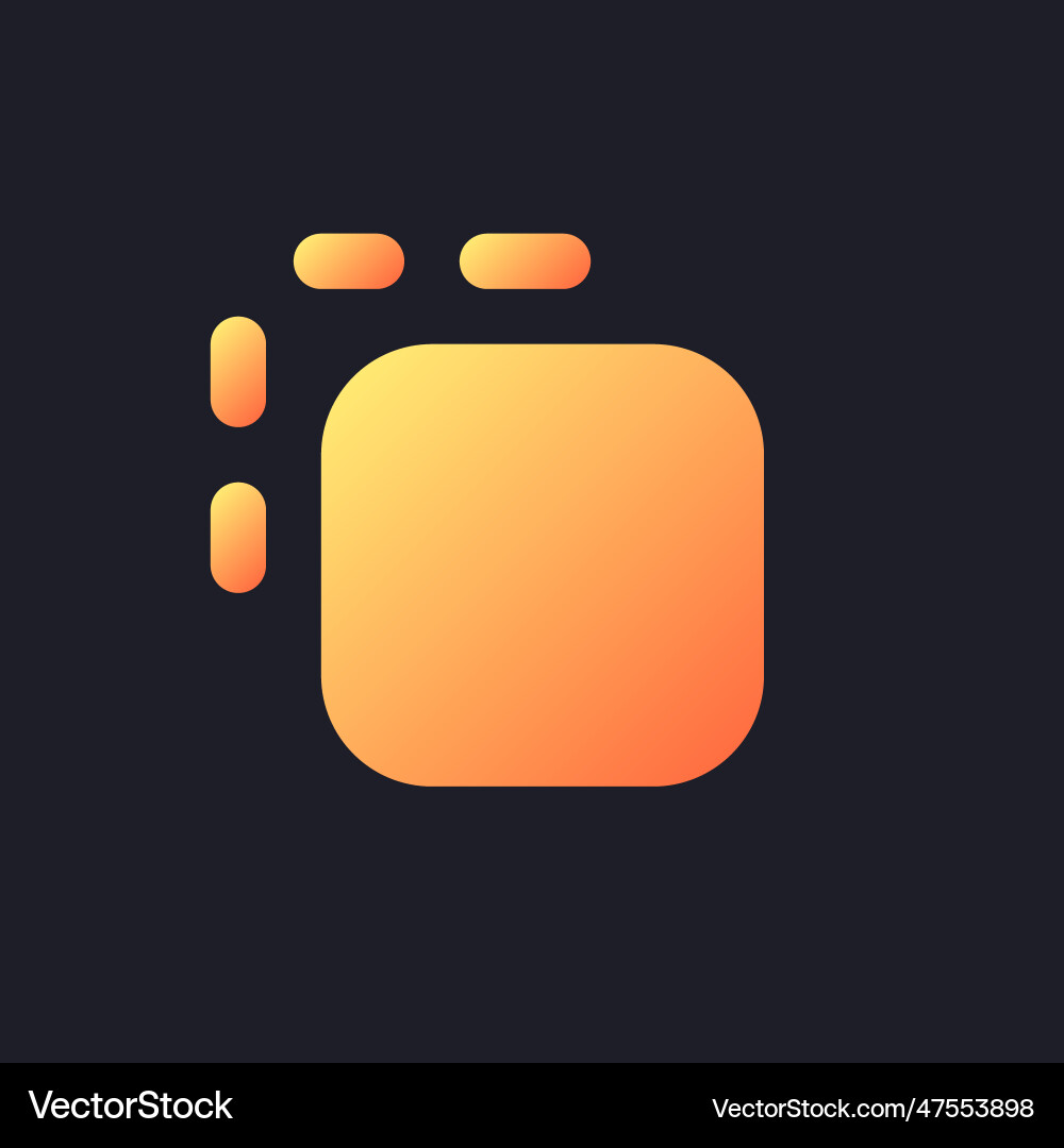 Dissolve orange solid gradient ui icon for dark Dissolve orange solid gradient ui icon for dark vector image