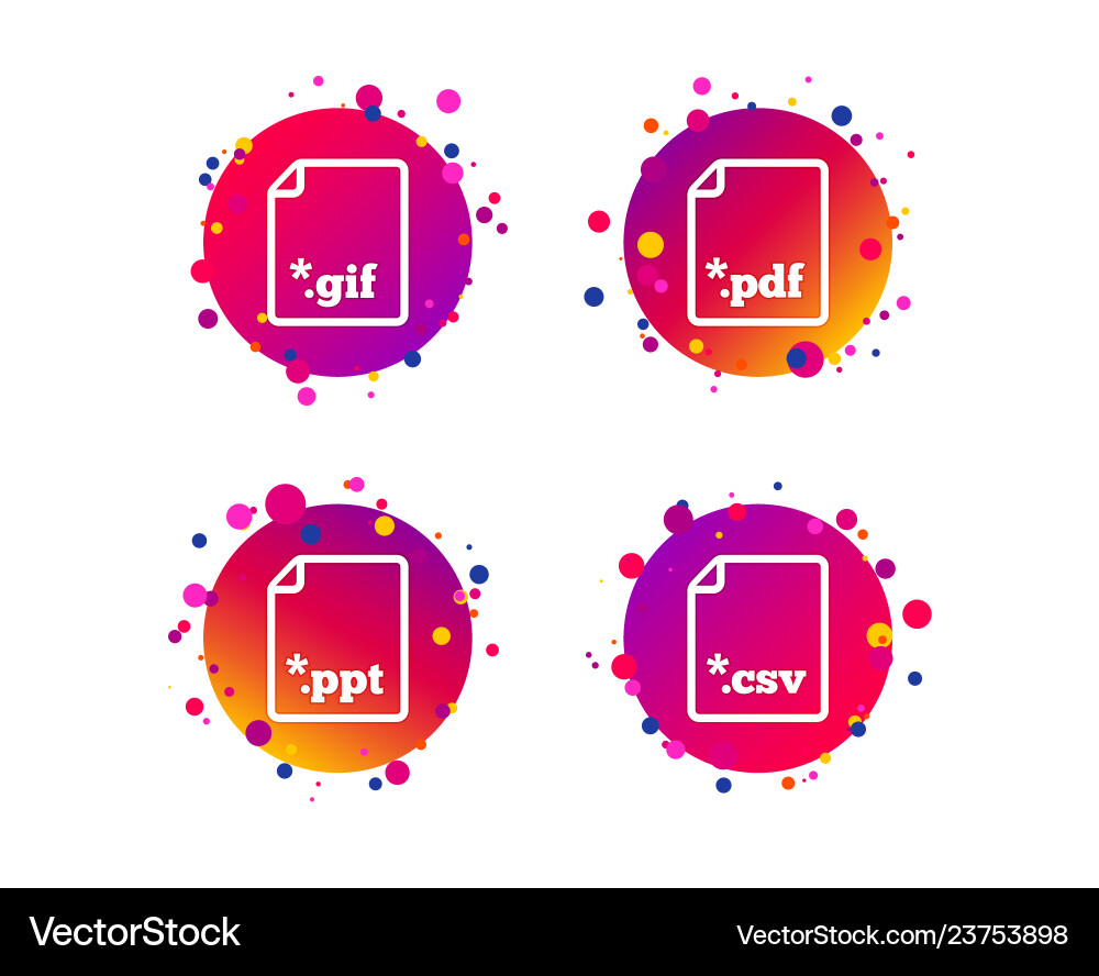Document signs file extensions symbols vector image