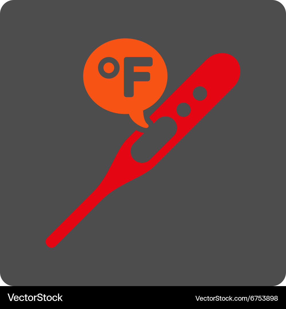 Fahrenheit temperature rounded square button vector image