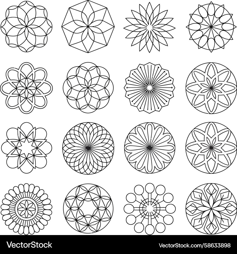 Geometric Circular Patterns Vector Image