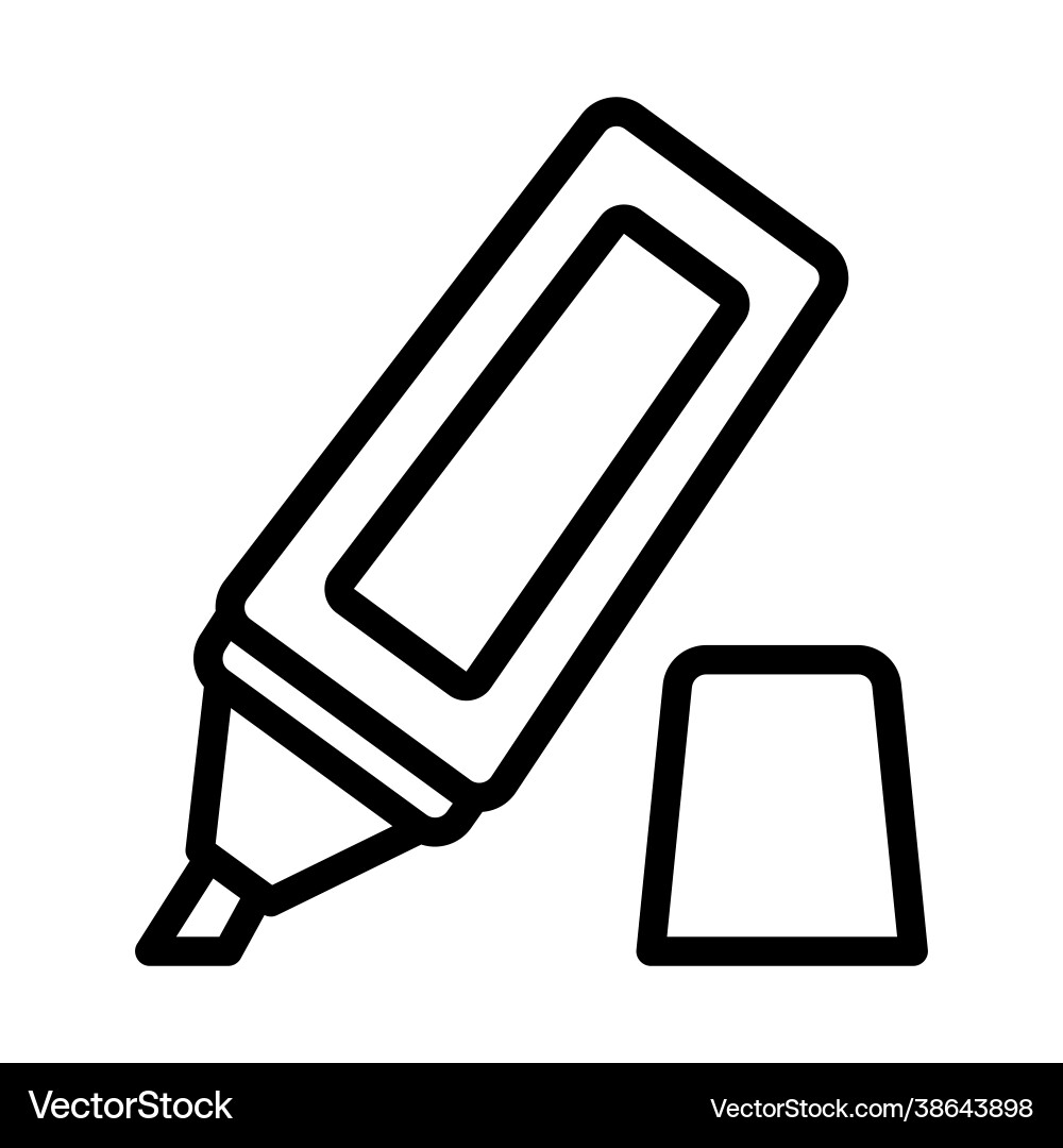 Highlighter icon in line style for any projects Highlighter icon in line style for any projects vector image
