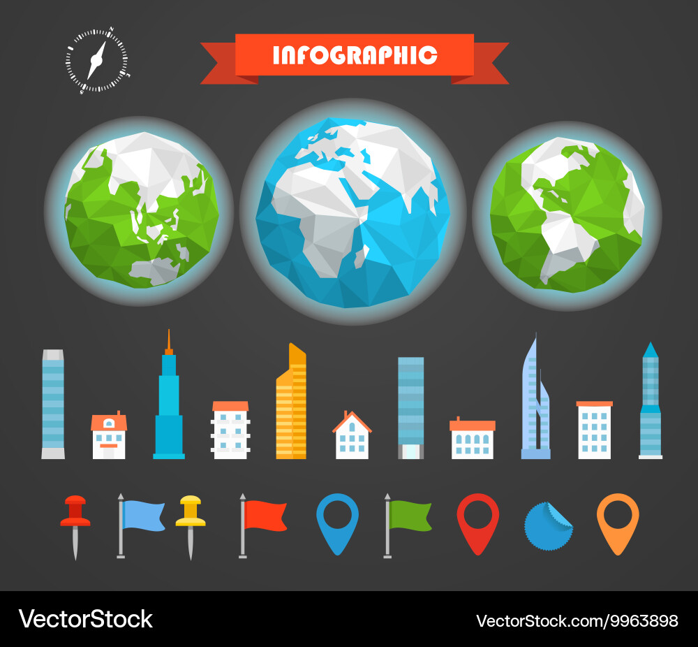 Infographic elements template statistic charts Vector Image