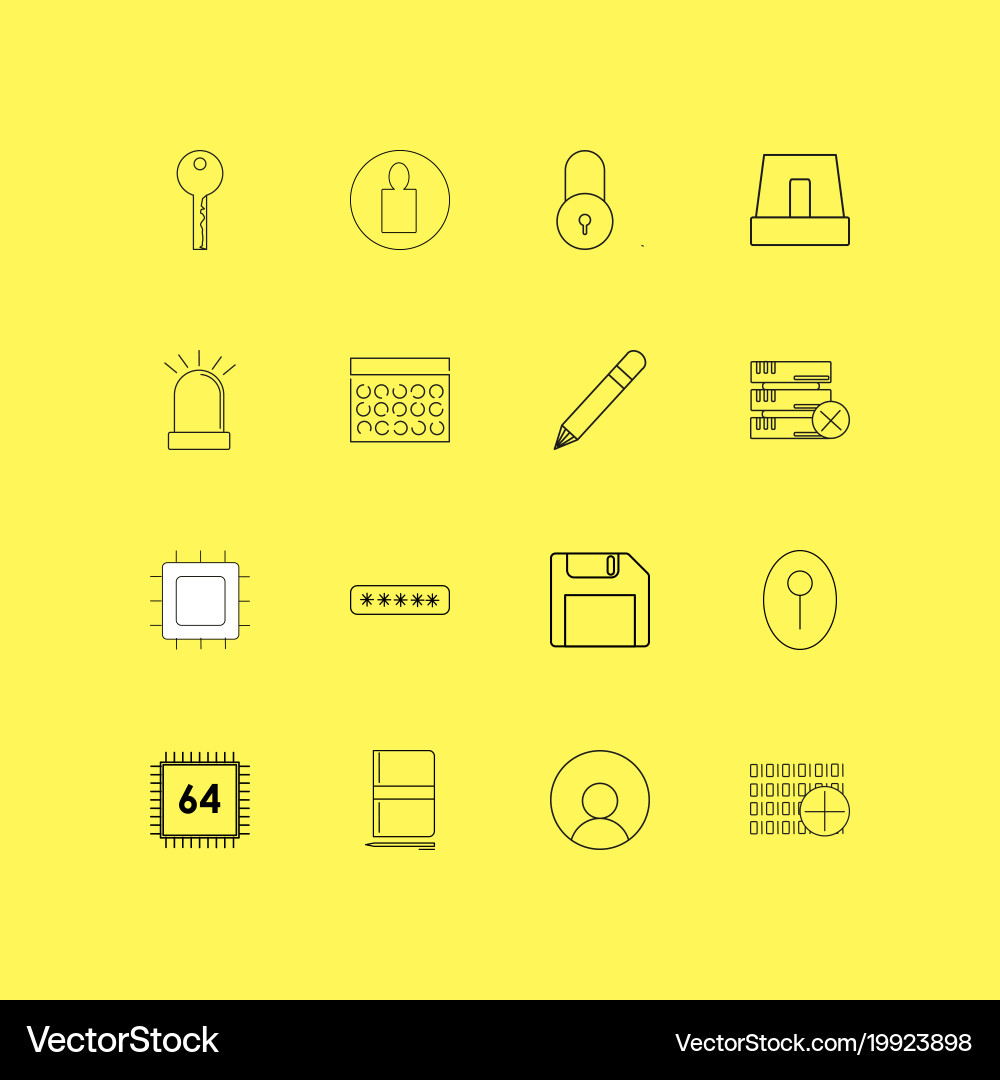 Internet technologies linear icon set simple vector image