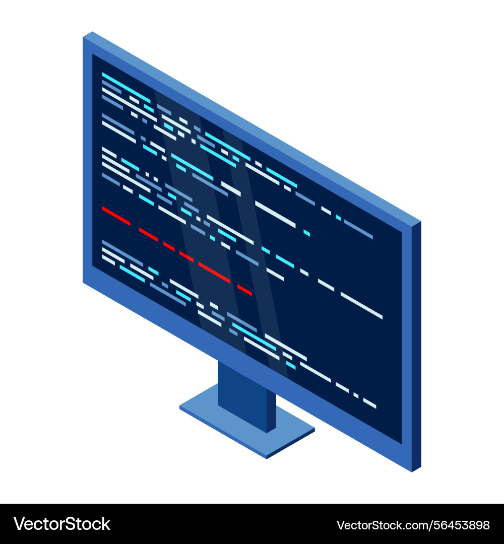 Isometric monitor computer Isometric monitor computer vector image