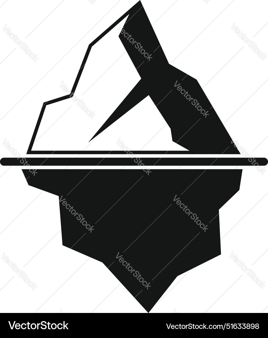 Large iceberg floating with hidden ice below Large iceberg floating with hidden ice below vector image