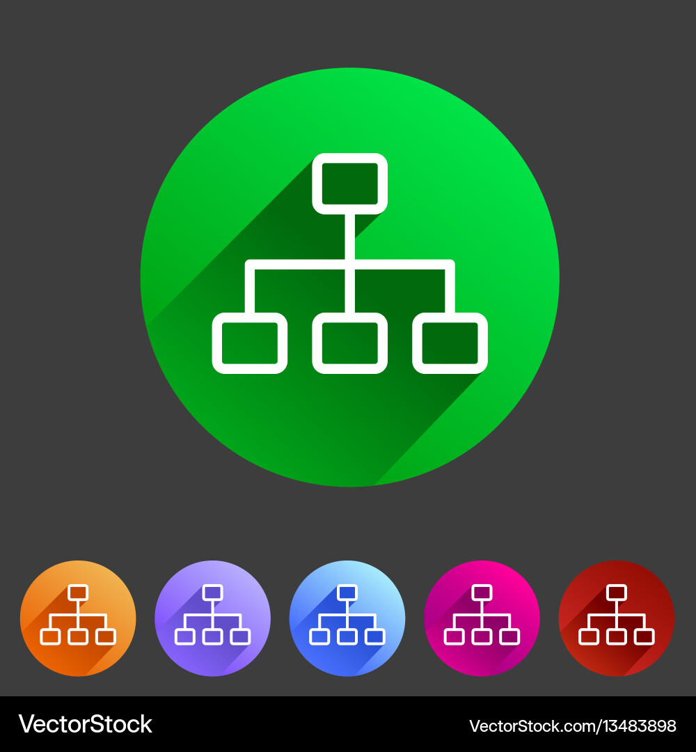 Line Hierarchy Icon Set vector image