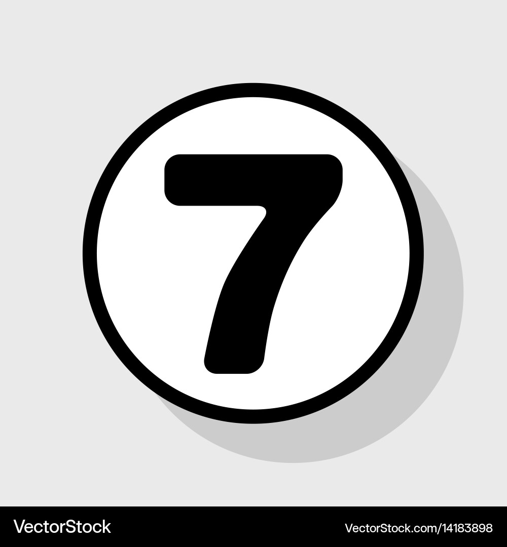 Number 7 sign design template element Vector Image