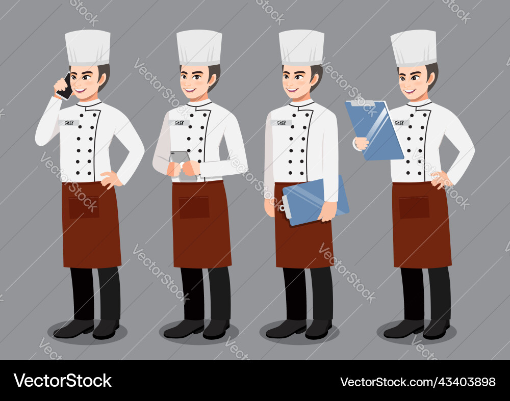 Professional man chef working character design Professional man chef working character design vector image