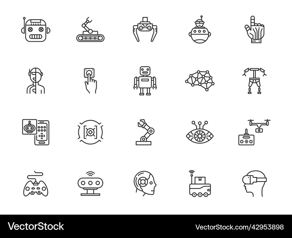 Robot line icon automate bot artificial Robot line icon automate bot artificial vector image