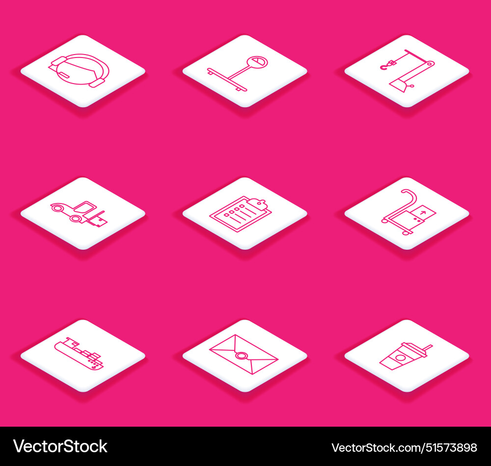 Set line support operator in touch scale harbor Set line support operator in touch scale harbor Vector Image