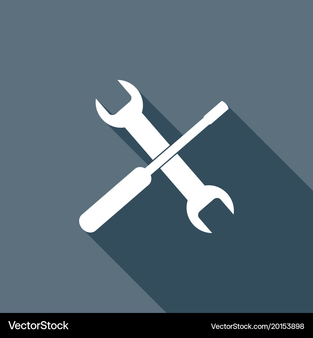 Setting icon with a long shadow vector image
