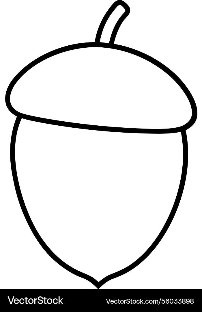 Simple acorn outline for autumn and fall design Vector Image