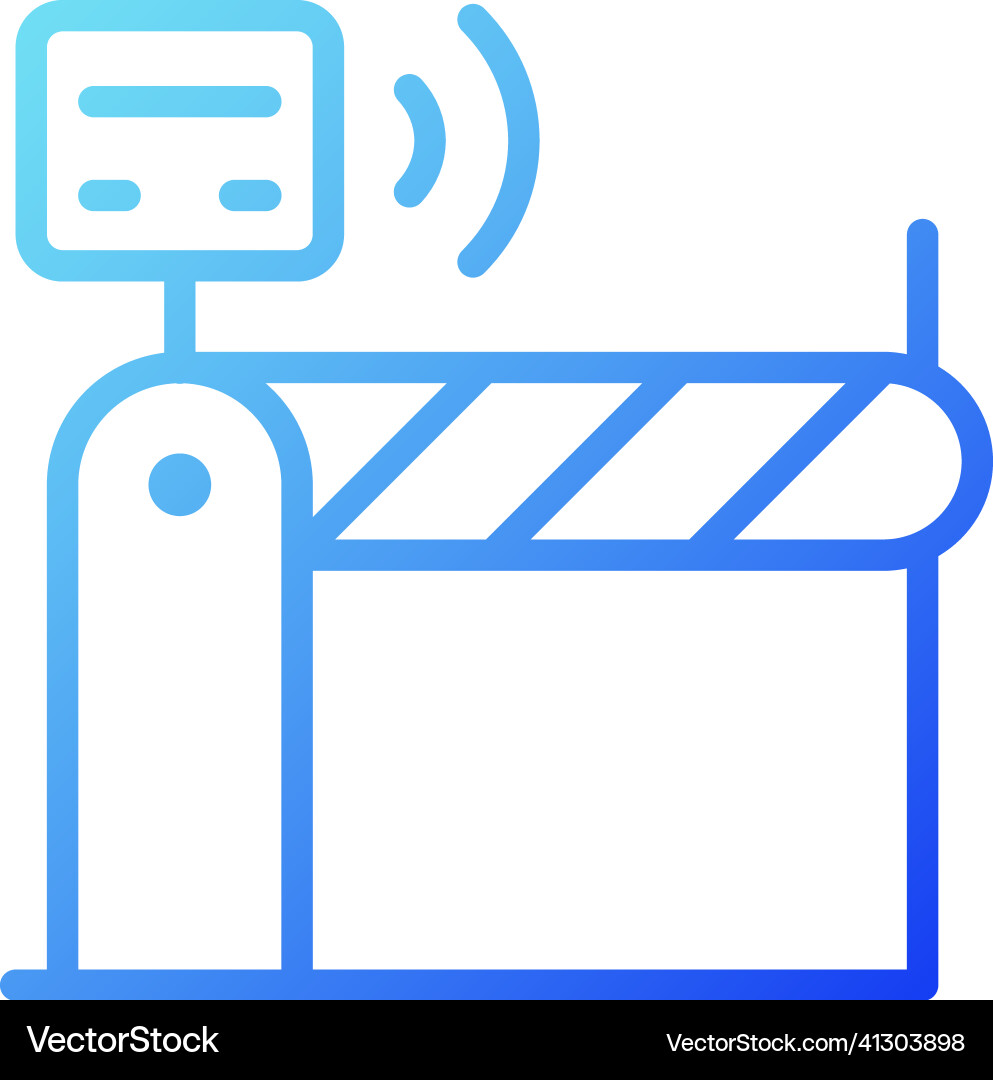 Toll and ticketing gradient linear icon Toll and ticketing gradient linear icon vector image