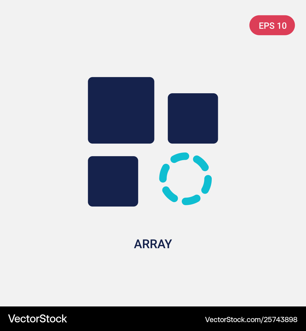 Two color array icon from geometry concept vector image