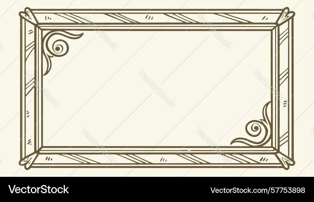 Understated rectangular frame with subtle corner vector image