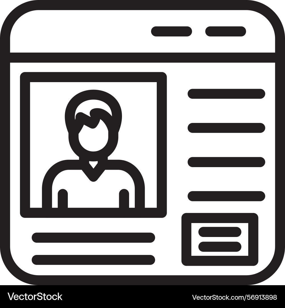 User account linear style icon design Vector Image