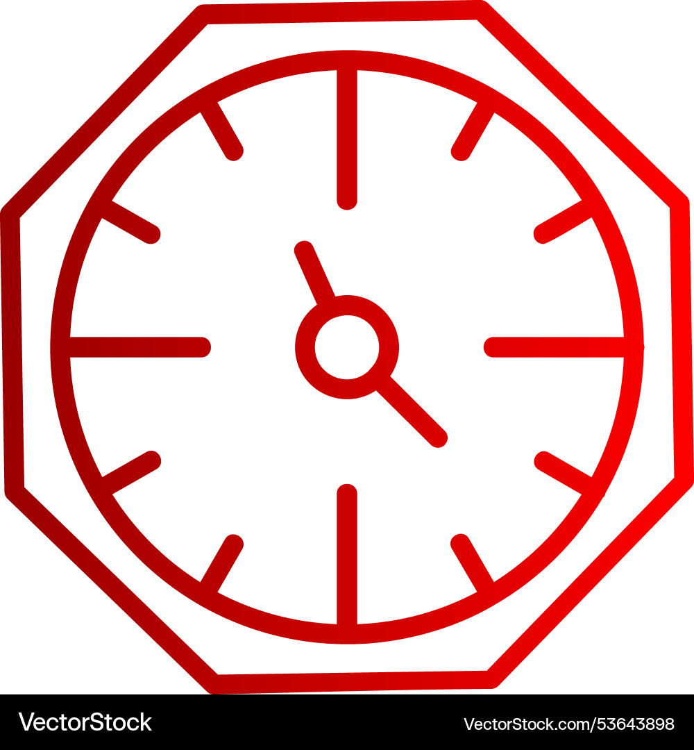 Wall clock line gradient icon Vector Image