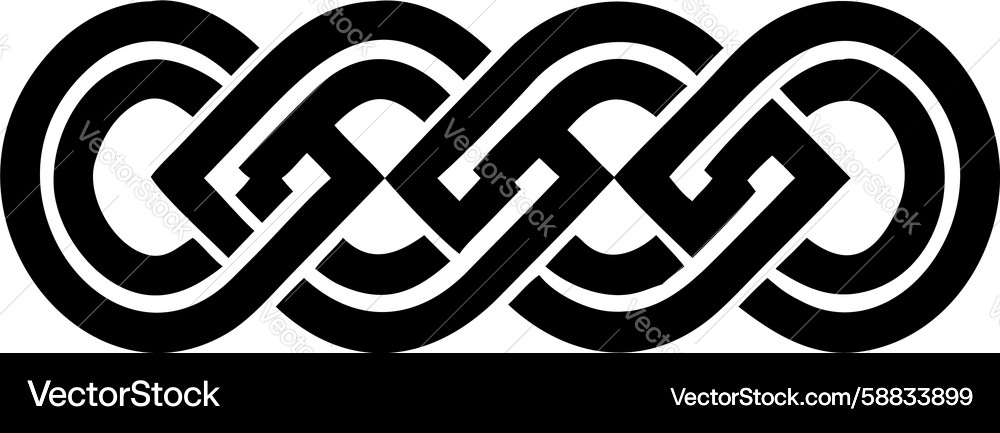 Abstract interlocking circular knot pattern Vector Image