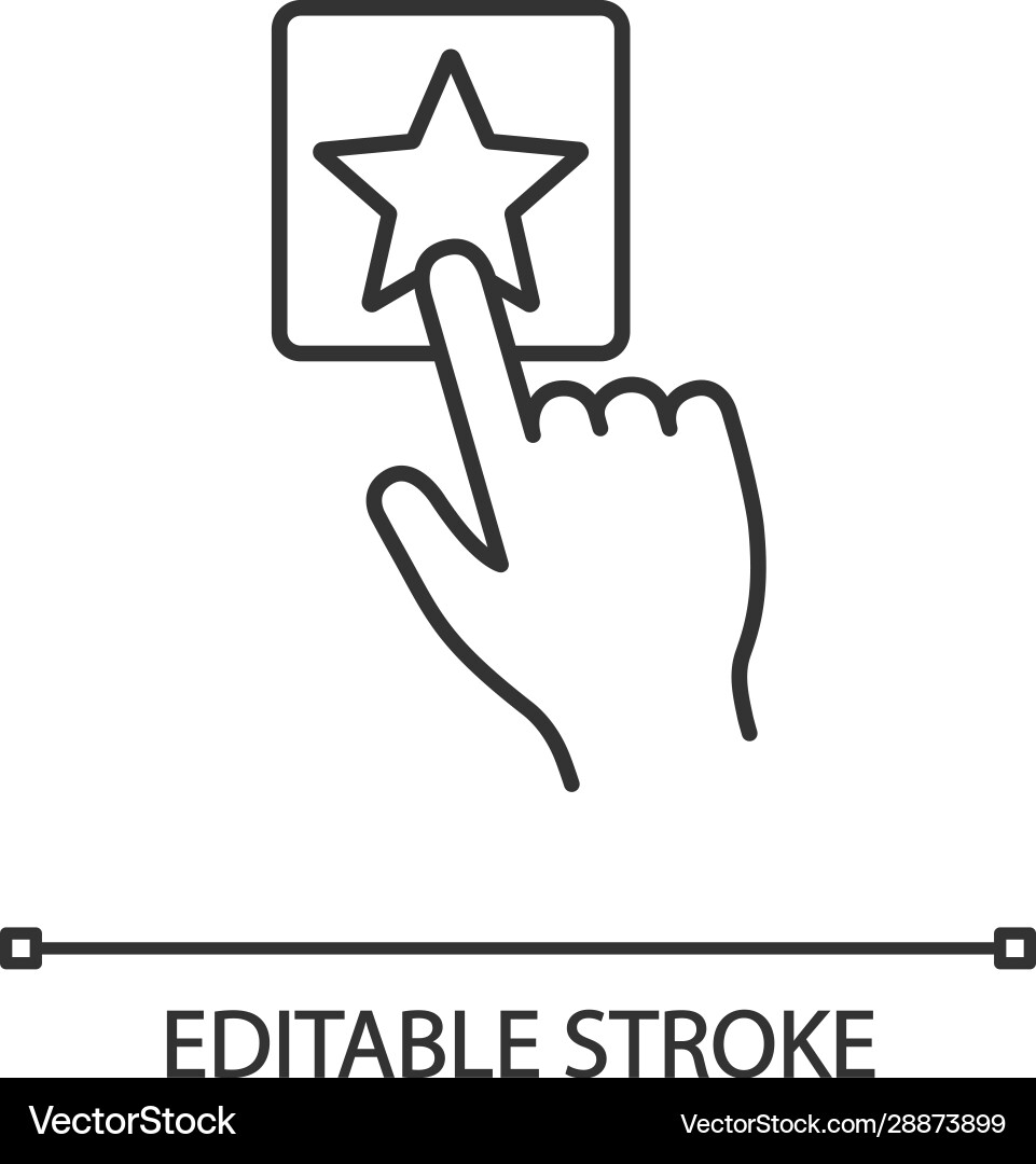 Add to favorite button click linear icon Add to favorite button click linear icon vector image