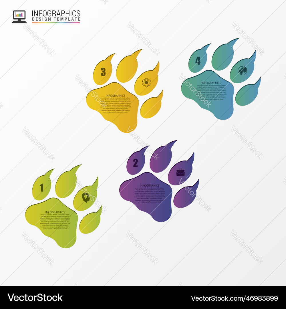 Animal foot modern design template infographics Animal foot modern design template infographics vector image