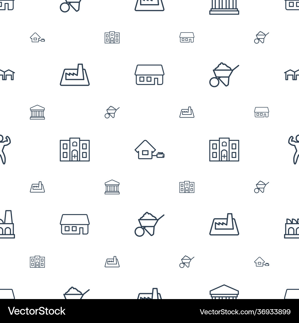 Building icons pattern seamless white background Vector Image