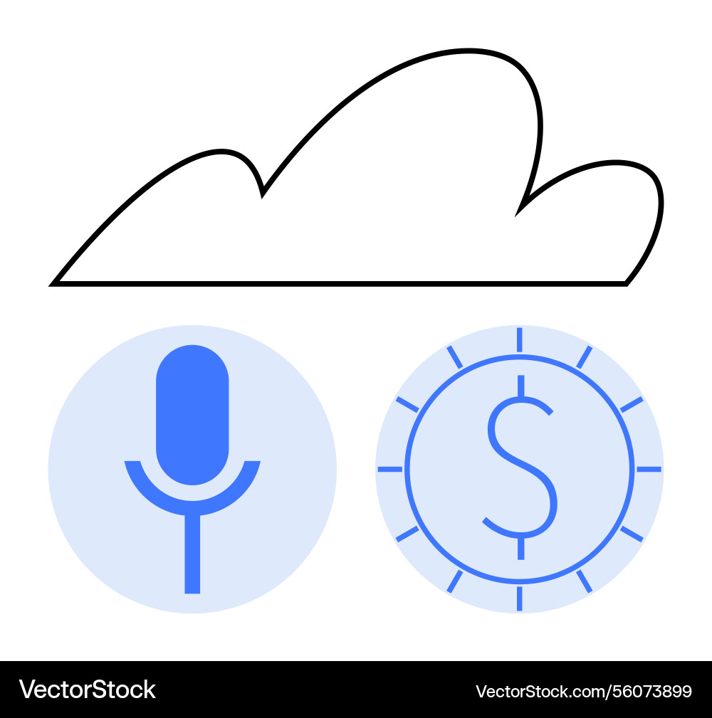 Cloud computing with voice technology Cloud computing with voice technology vector image