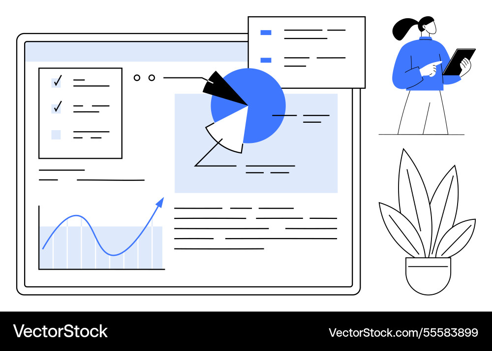 Data analysis presentation with charts graphs Data analysis presentation with charts graphs vector image