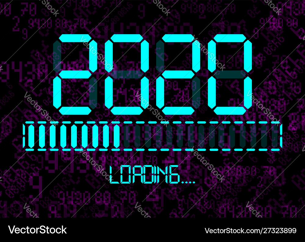 Digital Countdown 2020 - Loading Icon vector image