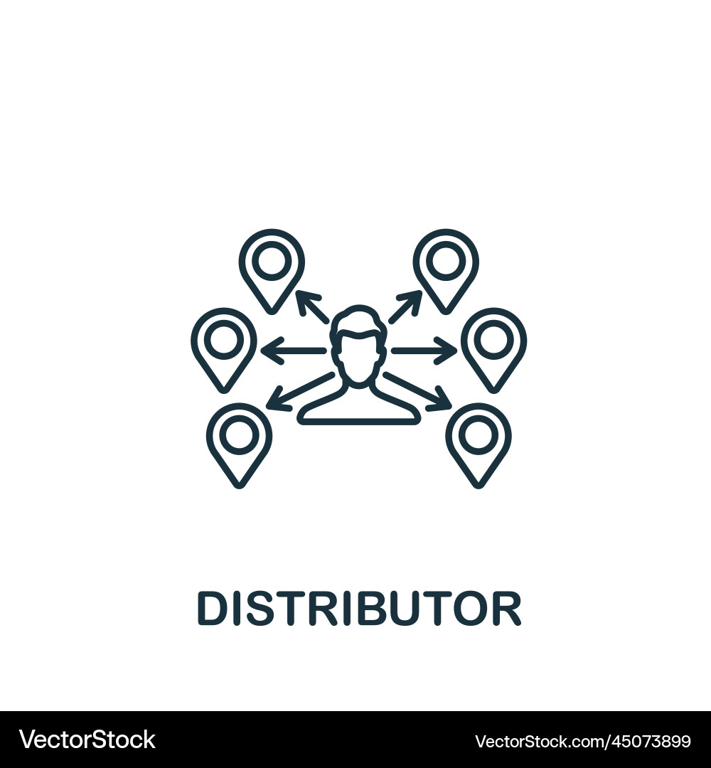 Distributor icon monochrome simple global Distributor icon monochrome simple global vector image