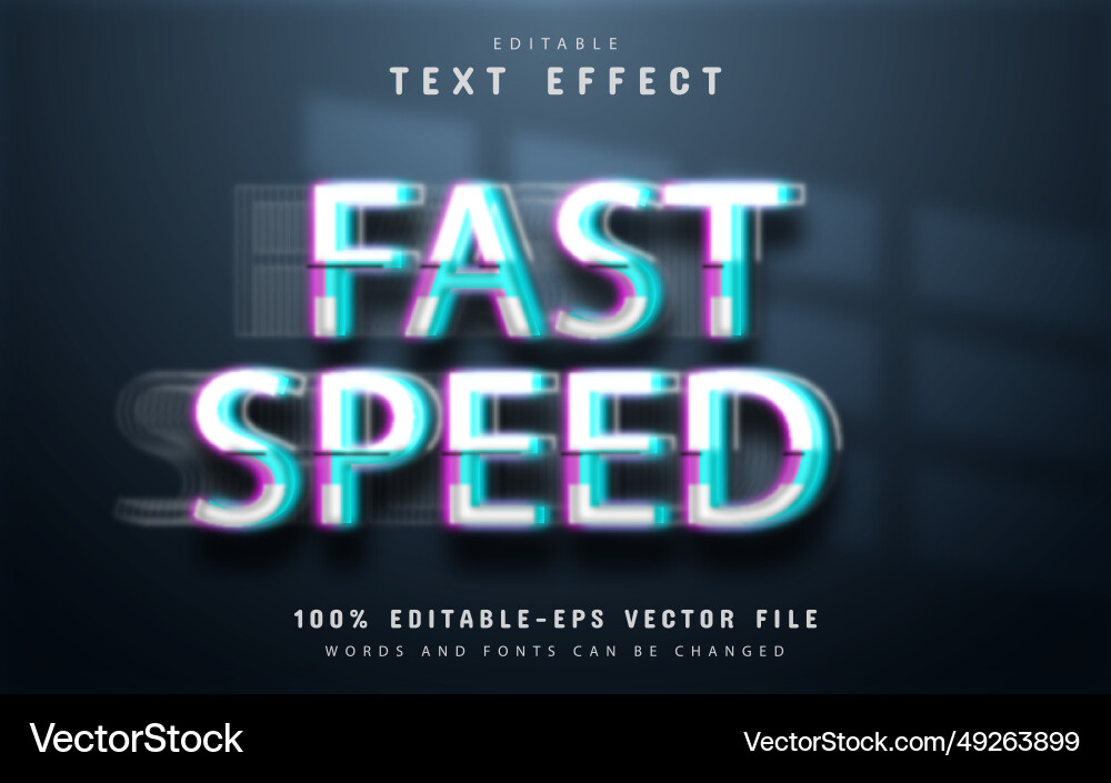 Fast speed text effect editable Fast speed text effect editable vector image