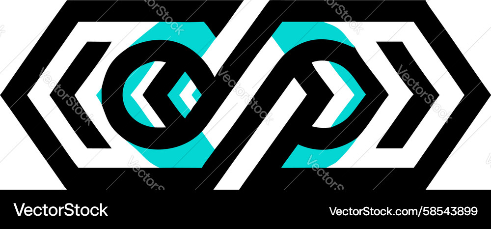 Hexagonal Interlocking Chain Icon Vector Image