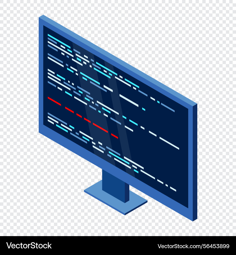 Isometric monitor computer Isometric monitor computer vector image