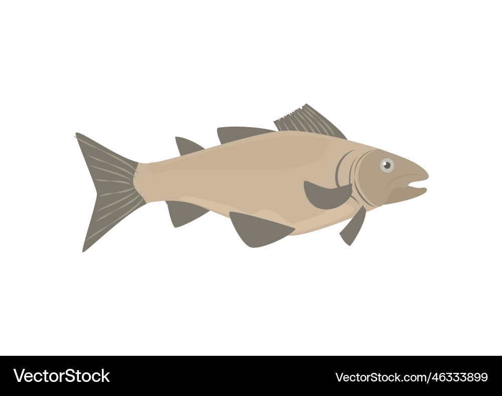 Kabeljau oder Kabeljau Symbol flach Kabeljau oder Kabeljau Symbol flach vektorbild