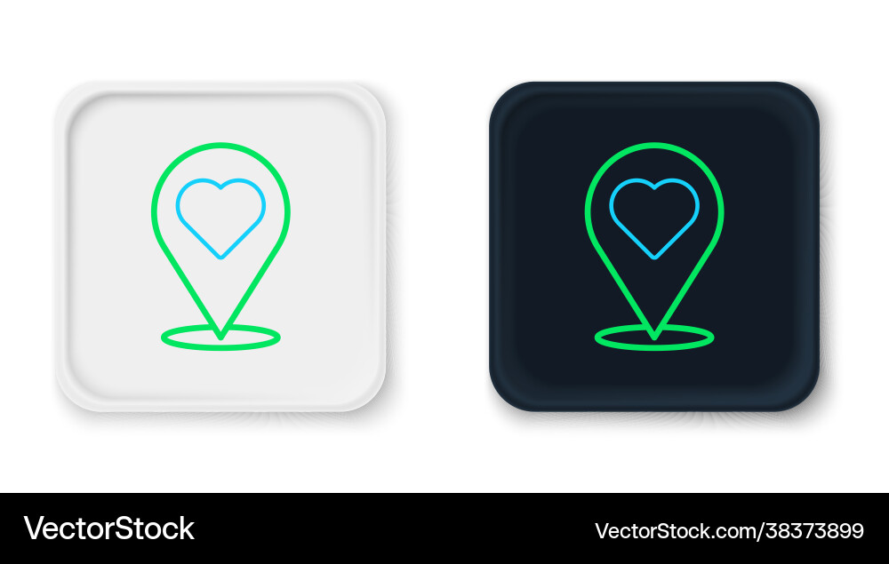 Line map pointer with heart icon isolated on white Line map pointer with heart icon isolated on white vector image