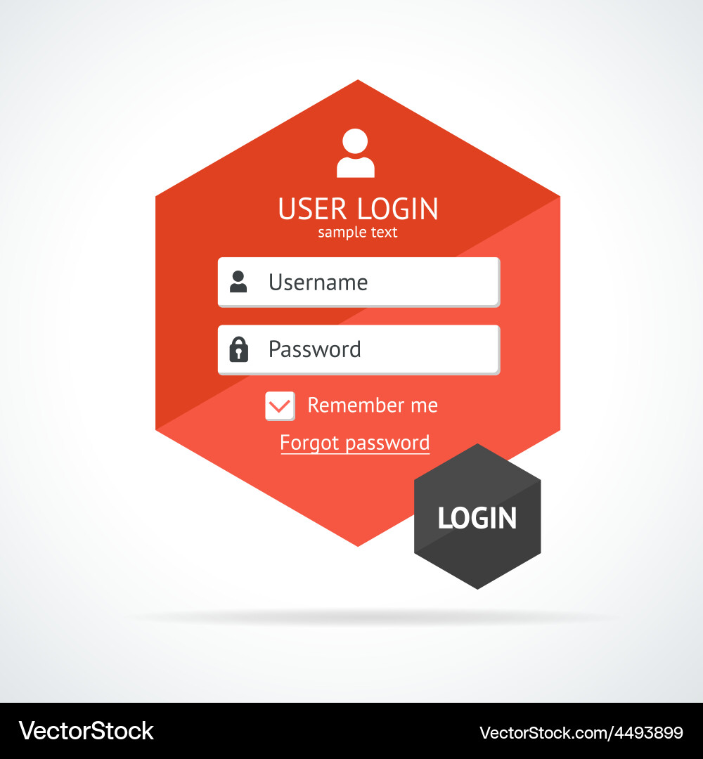Login form page Royalty Free Vector Image - VectorStock
